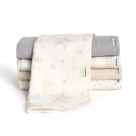 Lot de 5 langes doux pour bébé Gerber - Motifs assortis