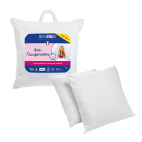 Lot de 2 Oreillers Moelleux Anti-transpiration 60x60 cm - Bleu Câlin