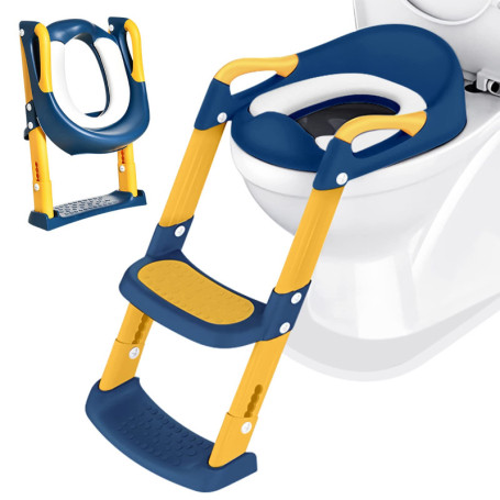 Siège Réducteur Toilette pour Enfant - Adaptateur Pliable Bleu