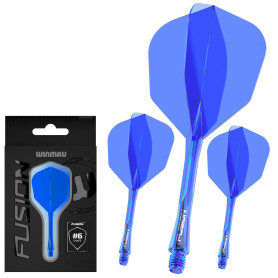 WINMAU Darts - Fusion Système intégré de vol et d'arbre - No.6 Forme et Design - Disponible en Court, intermédiaire et Moyen - D
