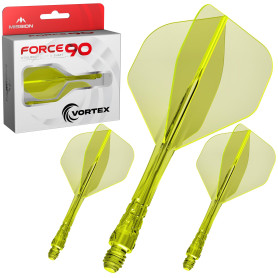 Mission Darts | Force 90 Vortex | Fléchettes moulées avec précision intégrées et système d'arbre | Plusieurs styles | Plusieurs 