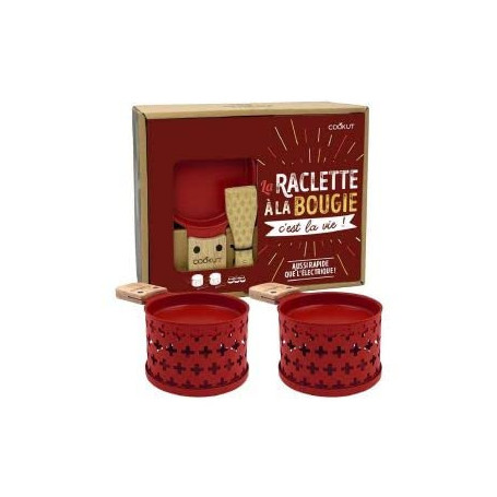 Coffret Raclette à la Bougie Cookut pour 2 Personnes - Rouge