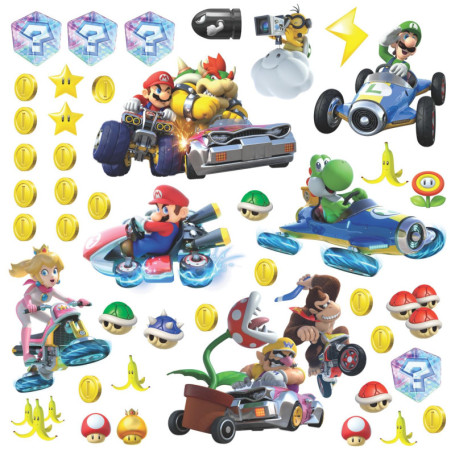 Autocollants Muraux Repositionnables Mario Kart 8