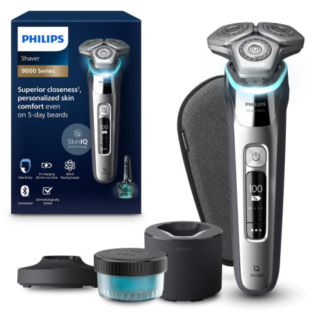 Rasoir Électrique Philips S9000 Wet & Dry avec Technologie SkinIQ et Tondeuse à Barbe