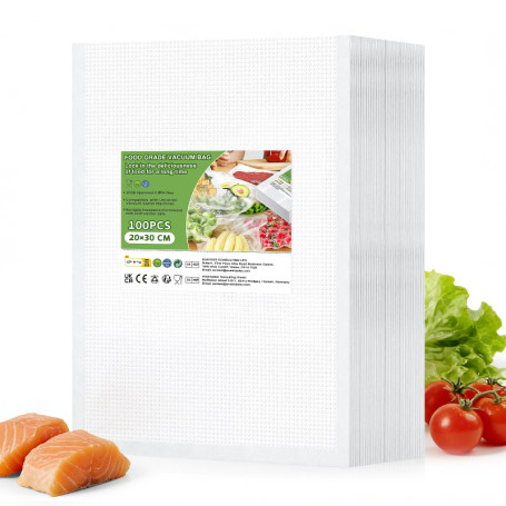 Sacs Sous Vide Alimentaire Oderra - 20x30 cm, 100 Sachets de Conservation