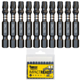 Jeu d'embouts de tournevis à percussion SabreCut TX40 - 10 pièces avec boîte de rangement