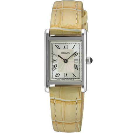 Montre Seiko Analogique Femme en Cuir Crème SWR095P1