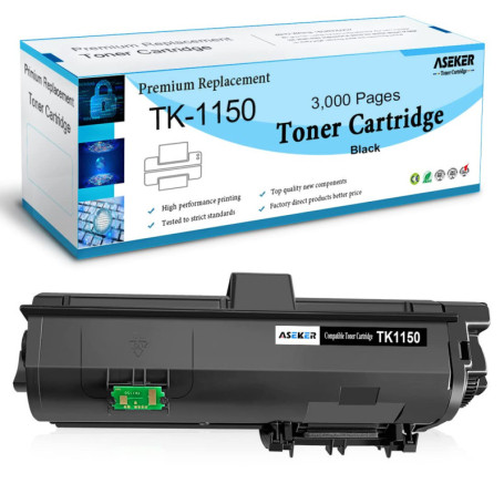 Toner Noir ASEKER Compatible TK1150 pour Imprimantes Kyocera - 3000 Pages
