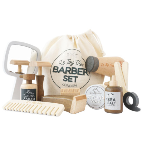 Le Toy Van Set Coiffeur et Barbier en Bois - 10 Pièces pour Enfants