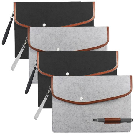 HOMURY Lot de 4 Dossiers en Feutre A4 avec Bouton Pression - Élégants et Pratiques pour Bureau et École