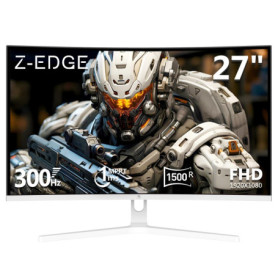 Moniteur Gaming Incurvé Z-Edge 27'' FHD 300 Hz - Blanc