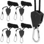 QWORK 4 Cordes à Cliquet avec Crochets - Idéales pour Plantes et Tentes