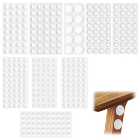 QWORK 346 Pièces de Tampons en Silicone Élastiques pour Meubles - 8 Tailles Transparentes