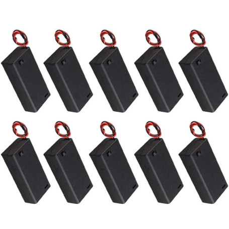 Boîte de Support de Batterie YIXISI pour 2 Piles AA avec Interrupteur - Lot de 10