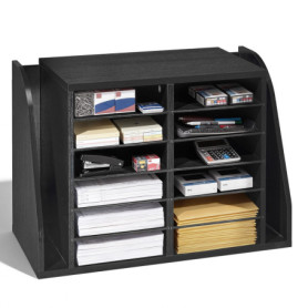 Organisateur de Bureau en Bois VEVOR avec 12 Cases pour Documents et Magazines