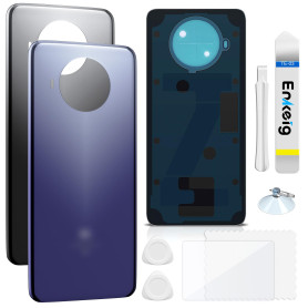 Enkeig Vitre arrière Remplacement pour Xiaomi Mi 10T Lite Couvercle Batterie avec Kit Réparation (Bleu)