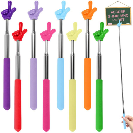 Set de 8 Pointeurs Télescopiques Multicolores pour Enseignants