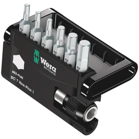 Kit d'embouts Wera Bit-Check Hex-Plus 7 pièces pour vis six pans