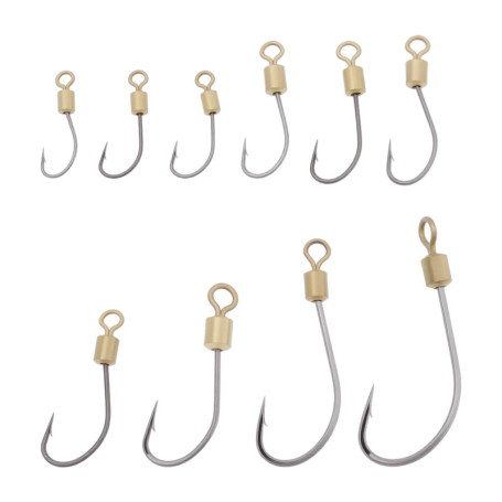 OTOTEC Lot de 50 Hameçons Rotatifs 360° pour Pêche en Eau Douce et Salée