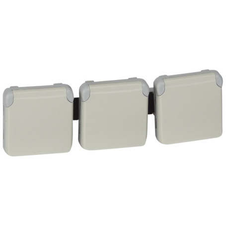 Prise de Courant Triple Étanche Legrand Plexo 2P+T 16A 250V Blanc