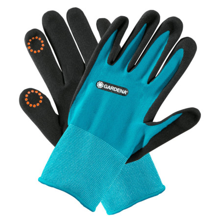 Gants de Jardinage Gardena pour Enfant - Taille 10/XL, Turquoise/Noir/Gris/Orange