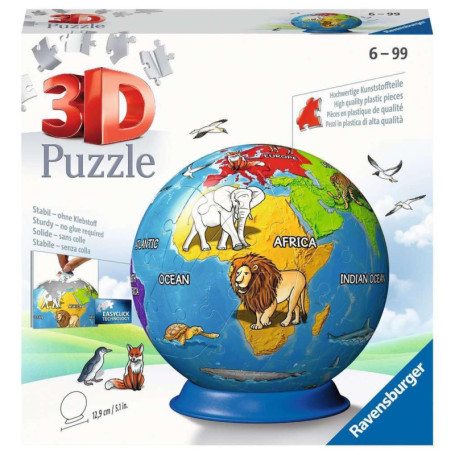 Ravensburger Puzzle 3D Globe Terre des Enfants - 72 Pièces