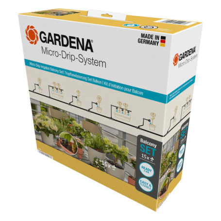 Kit d'Irrigation Goutte à Goutte Gardena pour Balcon - Arrosage Économique pour 15 Plantes