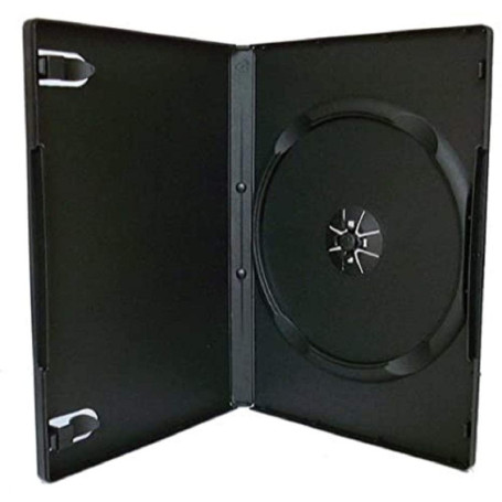 Boîtier de rangement noir pour 1 DVD - Étui 14 mm