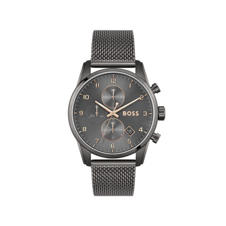 Montre Chronographe BOSS SkyMaster pour Homme - 44 mm, Cadran Gris, Bracelet Acier