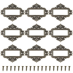 EMSea 24 Porte-étiquettes Vintage en Métal pour Armoires - Cadre en Alliage de Zinc