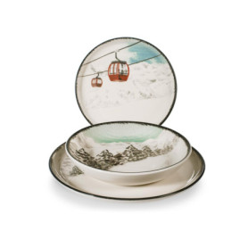 Service de Table H&H Noël 12 Pièces Winter Escape en Grès