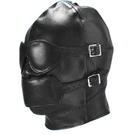 Cagoule de Bondage avec Bâillon Amovible - The Bondage Locker, Noir