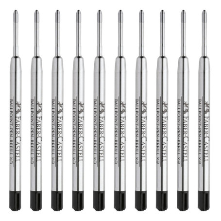 Recharge Stylo à Bille Faber-Castell - 10 Mines Indélébiles Noires XB