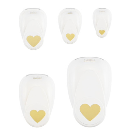 Lot de 5 Perforatrices Cœurs Vaessen Creative pour Scrapbooking