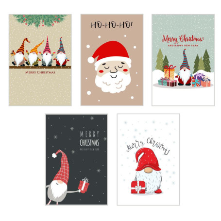 Lot de 5 cartes de Noël haut de gamme avec enveloppes assorties
