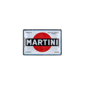 Plaque Vintage Martini - Décoration Rétro en Métal pour Amateurs de Cocktails
