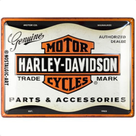 Plaque Rétro Harley-Davidson en Métal - Décoration Vintage 30x40 cm