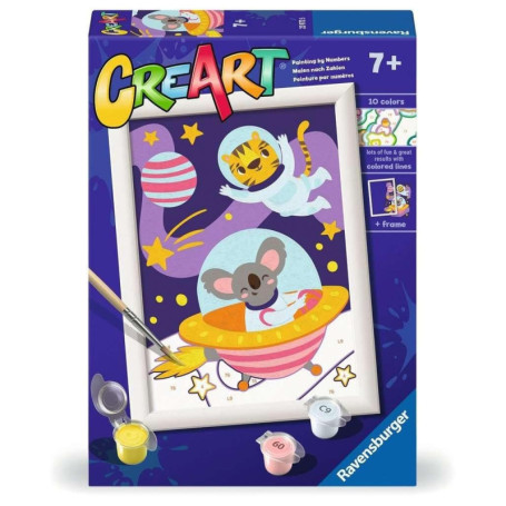 Ravensburger CreArt - Kit de Peinture Animaux dans l'Espace pour Enfants