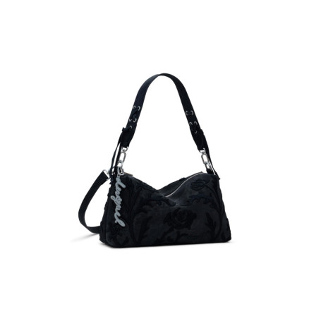 Sac à main Desigual Bergamo Floral en cuir noir avec bandoulière amovible