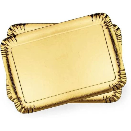 Lot de 25 Plateaux Traiteur Réutilisables Or - 25x34 cm