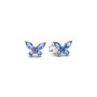Boucles d'oreilles papillon en argent sterling avec cristal bleu - PANDORA