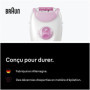 Epilateur Électrique Femme Braun Silk·épil 3 - Rose, Étanche avec Tête de Rasage et Sabot