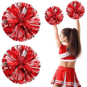 Pompons Métalliques Multicolores pour Cheerleading - 2 Pcs