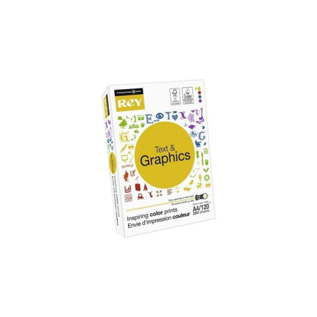 Papier REY® Text & Graphics A4 120g - Ramette de 250 Feuilles Blancheur Élevée