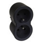 Multiprise Biplite Legrand avec 2 Prises Verticales et Sécurité Enfant - Noir et Gris