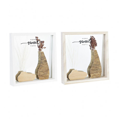 Miroir mural DKD Home Decor Miroir Naturel MDF Blanc 2 Unités Cottage (25 x 4 x 49,99 €