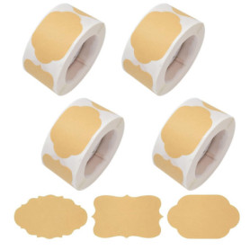 Lot de 1000 Étiquettes Autocollantes en Papier Kraft pour Confitures et Cadeaux