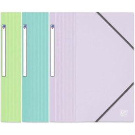 Lot de 3 Chemises A4 OXFORD School Life avec Élastique - Couleurs Pastel
