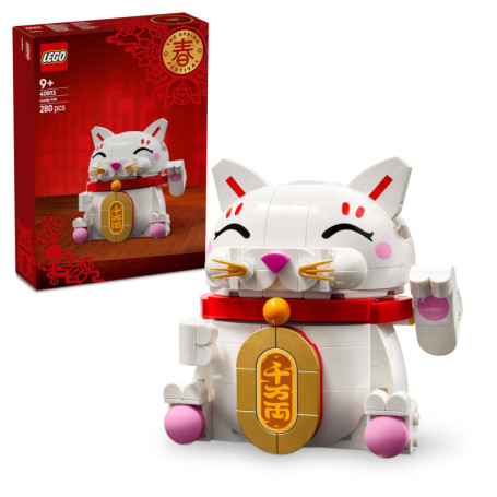 LEGO Chat Porte-Bonheur - Set de Construction Amusant pour Enfants et Adultes