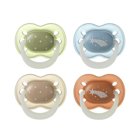 Sucettes NightGlow Tommee Tippee - Lot de 4 Brillantes dans le Noir pour Bébé